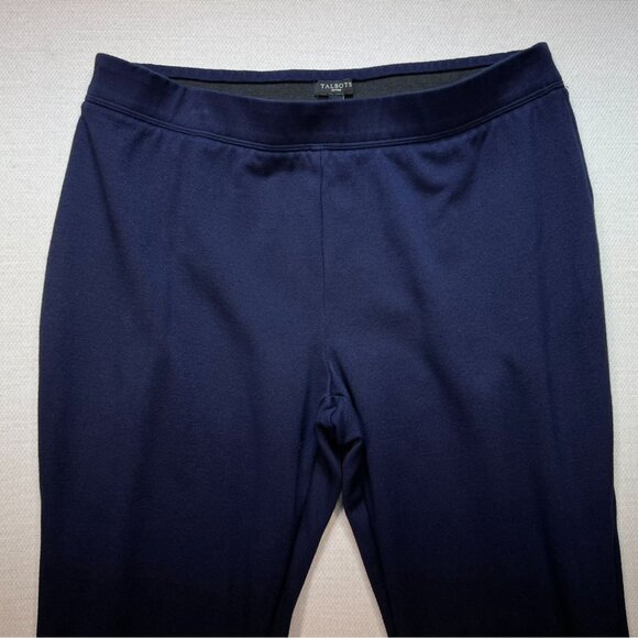 Talbots Womens  Ankle Pants Large Petites Navy Blue Skinny Slim Stretch Casual - Picture 4 of 10